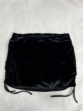 Pole Dancing Velvet Mini Skort with ruched sides